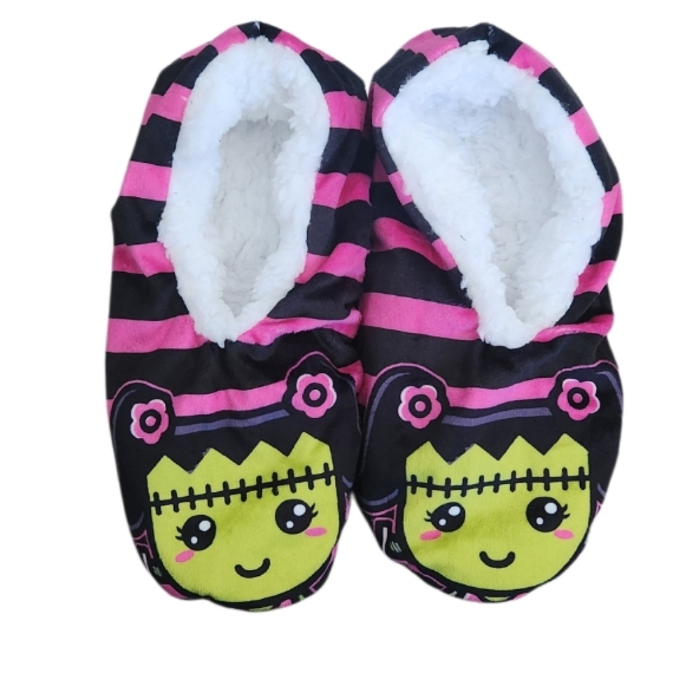 FUZZY SLIPPERS HALLOWEEN SZ OS NWT